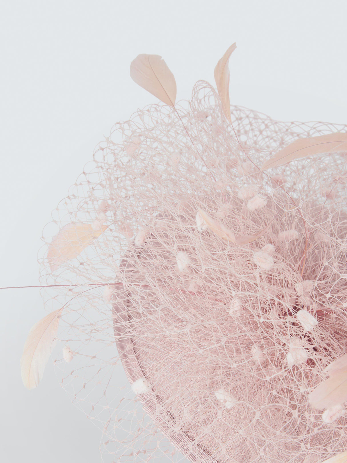 Snoxells Sabrina Feather Medium Disc Wedding Race Day Fascinator Light Pink