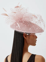 Snoxells Sabrina Feather Medium Disc Wedding Race Day Fascinator Light Pink