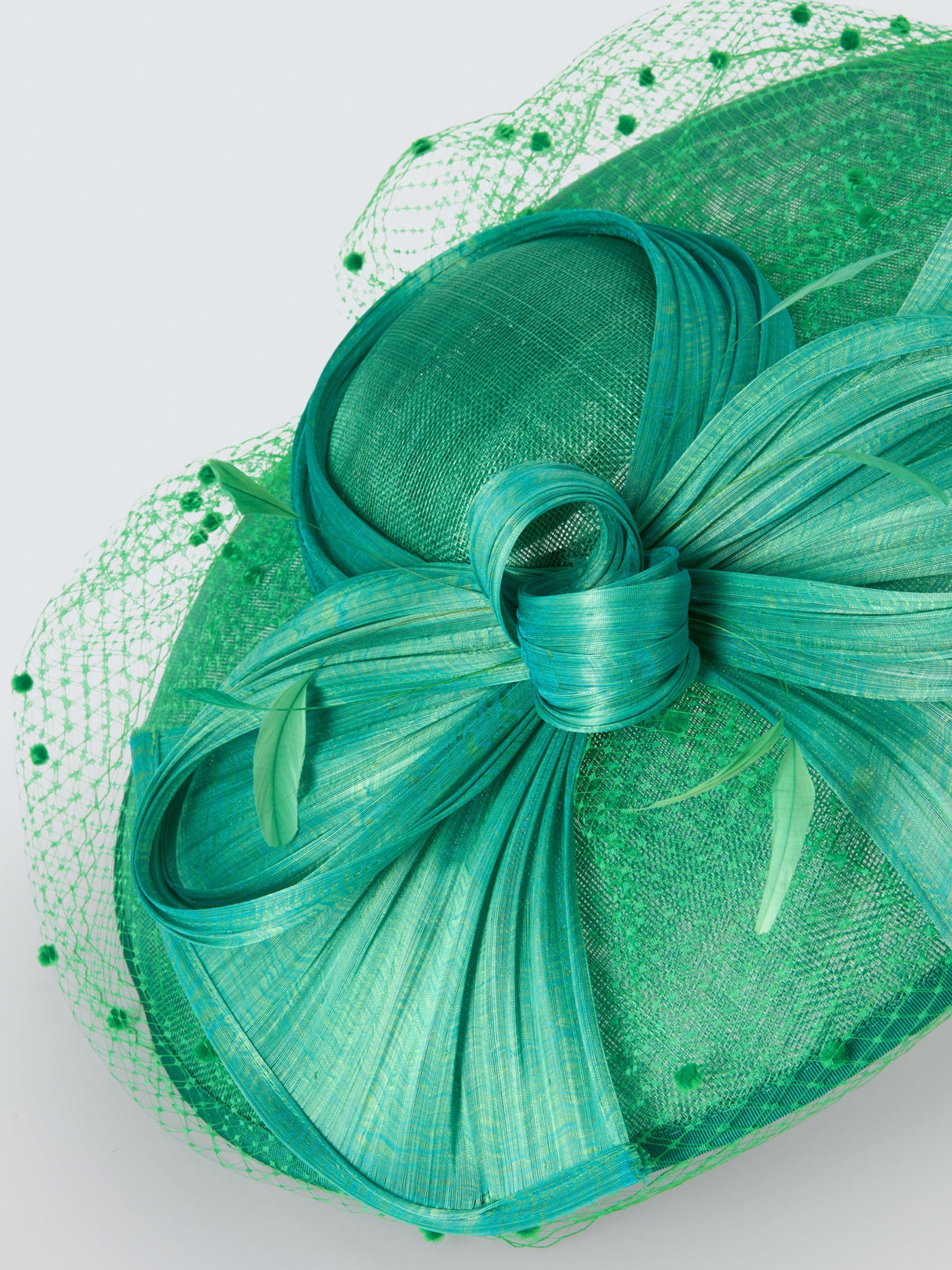 Snoxells Sadie Large Plain Disc Fascinator Formal Women's Hat with Bow Green
