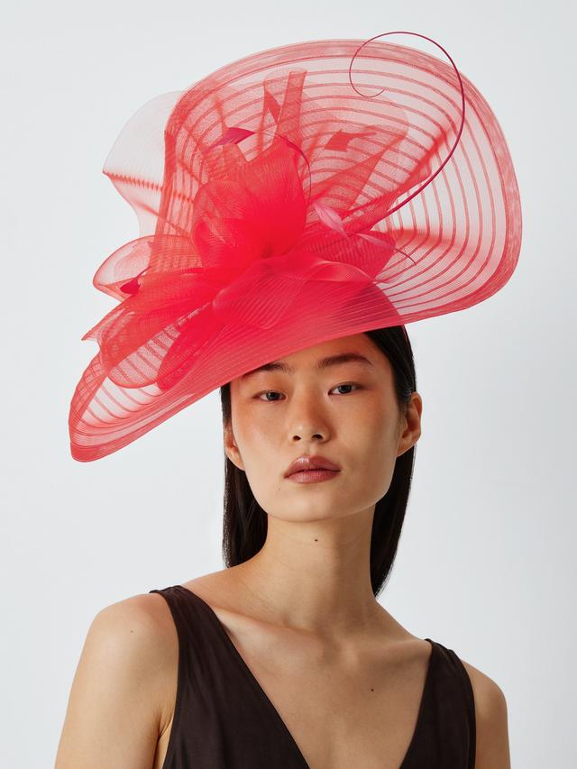 Snoxells Scarlett Medium Disc Bow Wedding Fascinator Occasion Hat - Red