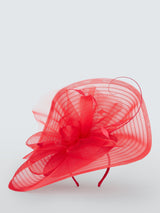 Snoxells Scarlett Medium Disc Bow Wedding Fascinator Occasion Hat - Red
