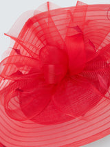 Snoxells Scarlett Medium Disc Bow Wedding Fascinator Occasion Hat - Red