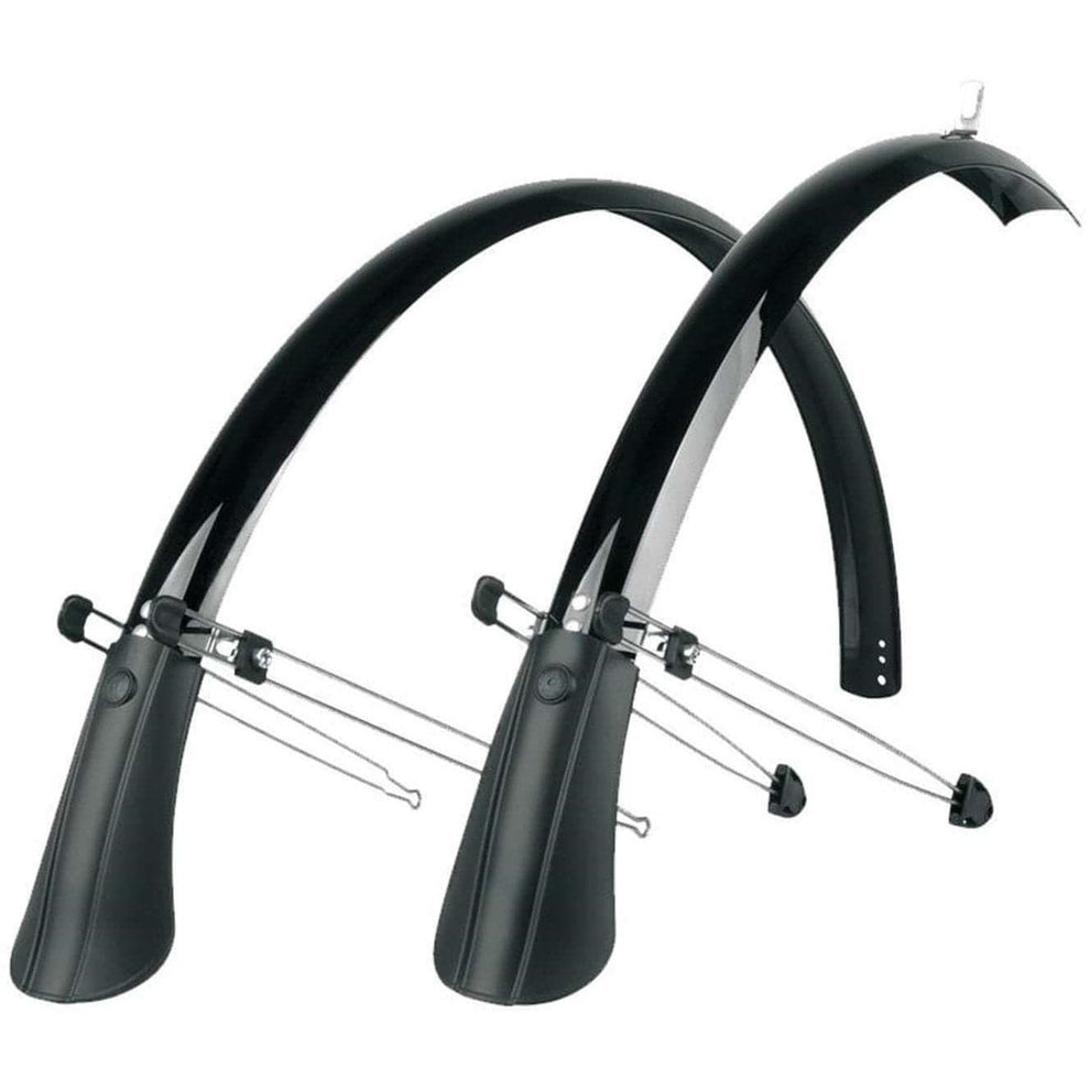 SKS Chromoplastics P45 700C 45mm Road Touring Bike Mudguard Set - 28in Black