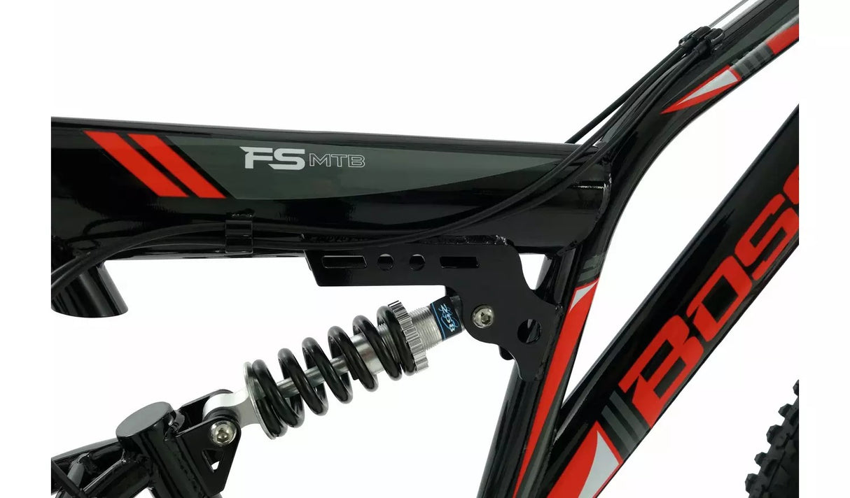 Boss Venom Full Suspension Mountain Bike 26" Wheels - 18" Frame - Black/Red