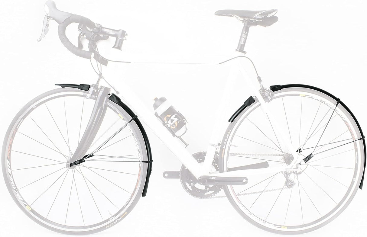SKS Raceblade 28" 700c Wheel Long Front And Rear Plastic Mudguard Set Black