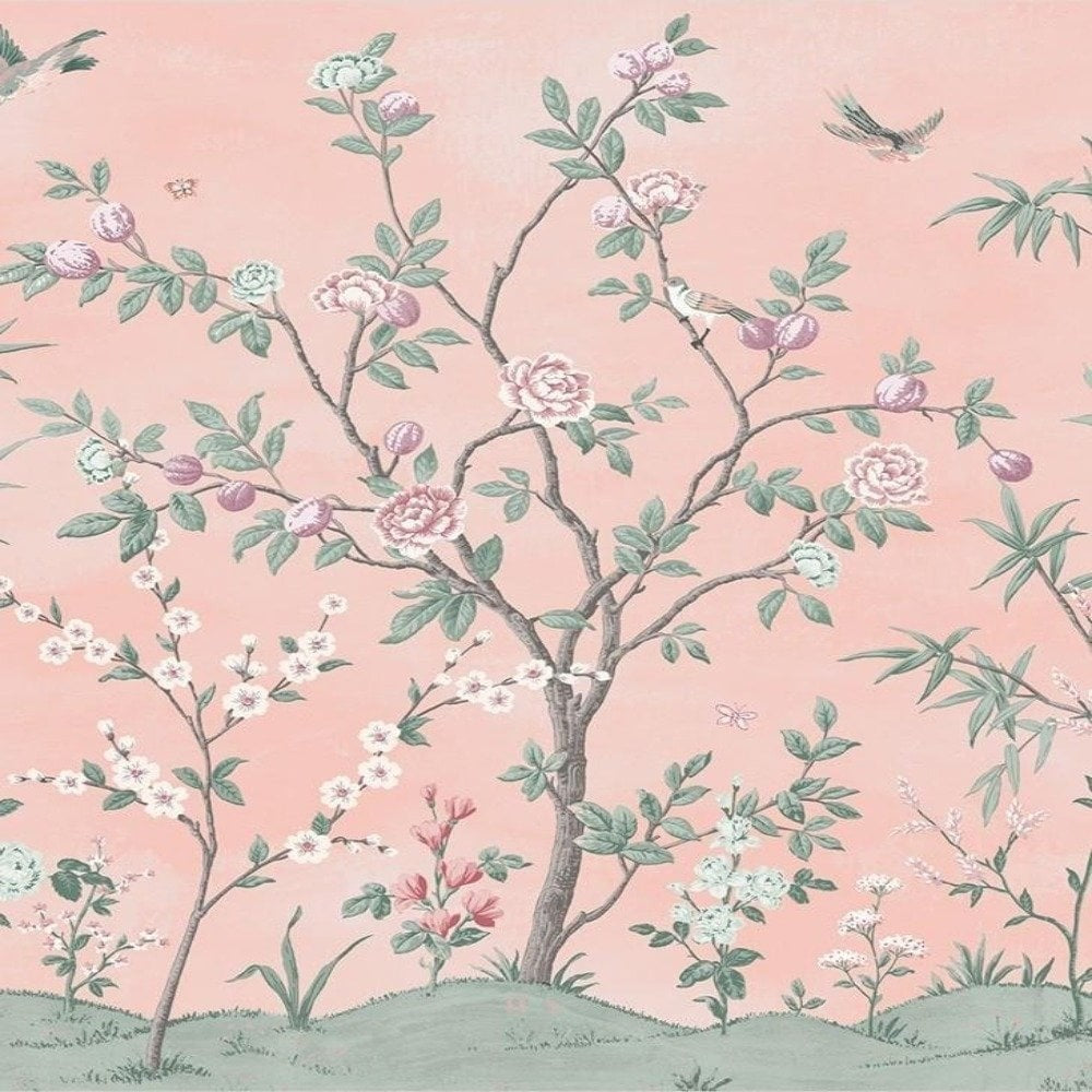 Laura Ashley 113411 Eglantine Wallpaper Mural H280 x W300cm - Blush Pink