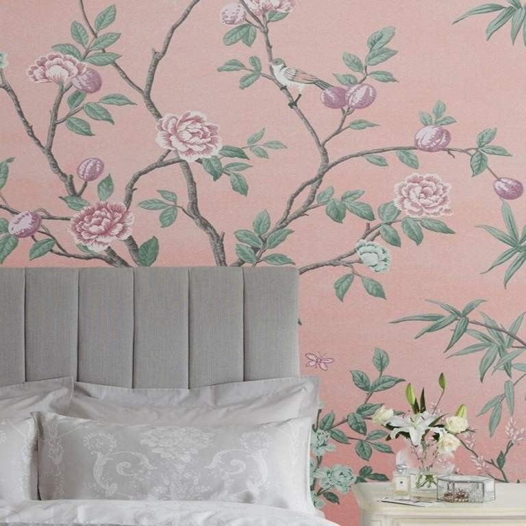Laura Ashley 113411 Eglantine Wallpaper Mural H280 x W300cm - Blush Pink