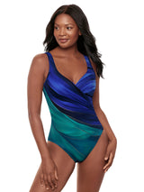 Miraclesuit Body Sculpting Maldiva Print Swimsuit - Blue/Multicoloured UK 14