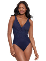Miraclesuit Illusionists Crossover with Mesh Swimsuit - Midnight - UK 10