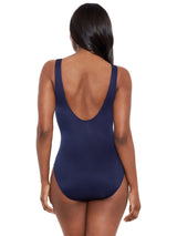 Miraclesuit Illusionists Crossover with Mesh Swimsuit - Midnight - UK 10