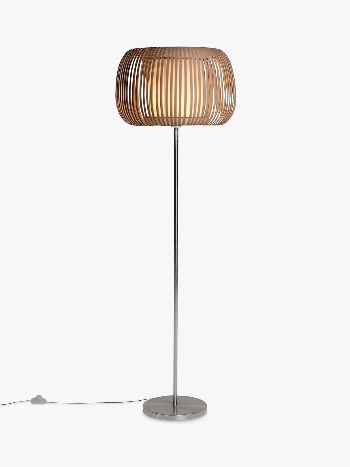 John Lewis Harmony New Base Indoor Ribbon Shade Floor Lamp - Natural/Chrome