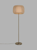 John Lewis Harmony New Base Indoor Ribbon Shade Floor Lamp - Natural/Chrome