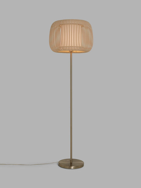 John Lewis Harmony New Base Indoor Ribbon Shade Floor Lamp - Natural/Chrome