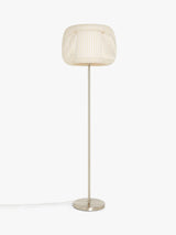 John Lewis Harmony New Base Indoor Ribbon Shade Floor Lamp - Natural/Chrome