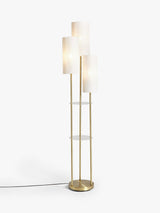 John Lewis Cluster Trio Shelf Floor Lamp 3 Light Shelves E27 173cm - Brass