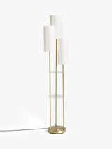 John Lewis Cluster Trio Shelf Floor Lamp 3 Light Shelves E27 173cm - Brass