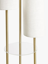 John Lewis Cluster Trio Shelf Floor Lamp 3 Light Shelves E27 173cm - Brass