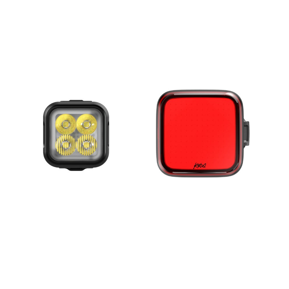 Knog Blinder 900 Front & Square Rear Rechargeable Bike Light Set - Black