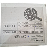 Shimano Bike Parts Cues FC-U4010-2 Chainset 36/22T 9/10/11-Speed 170mm