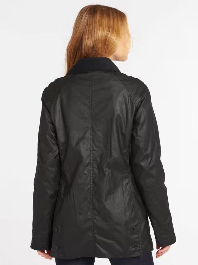 Barbour Women's Beadnell Classic Country Style Waxed Jacket - Black - UK 6