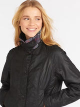 Barbour Women's Beadnell Classic Country Style Waxed Jacket - Black - UK 6
