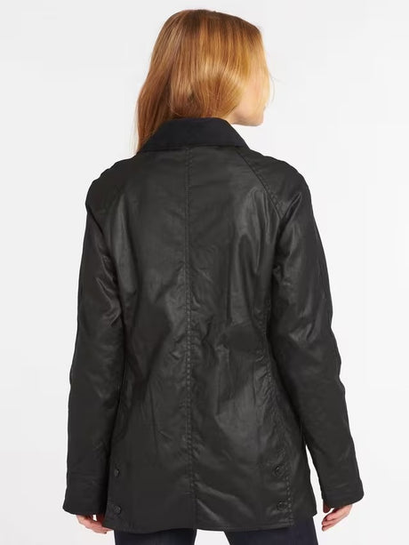 Barbour Beadnell Women's Regular Fit Waxed Cotton Jacket - Black - Size 10