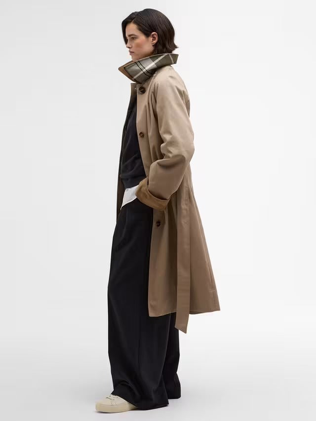 Barbour Women's Reagan Showerproof Longline Trench Coat - Beige - UK 14