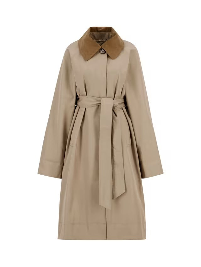 Barbour Women's Reagan Showerproof Longline Trench Coat - Beige - UK 14