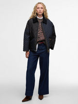 Barbour Danby Quilted Jacket Straight Cut Long Sleeve - Navy/Black - Size  8