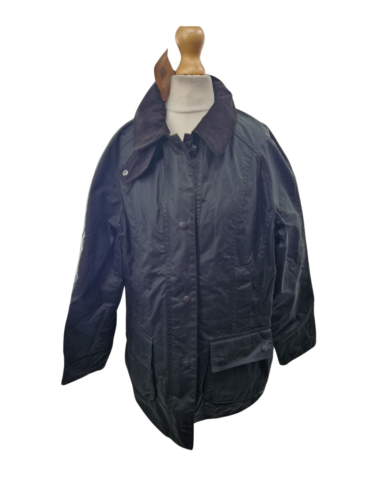 Barbour Women's Beadnell Classic Country Style Waxed Jacket - Sage - UK 14