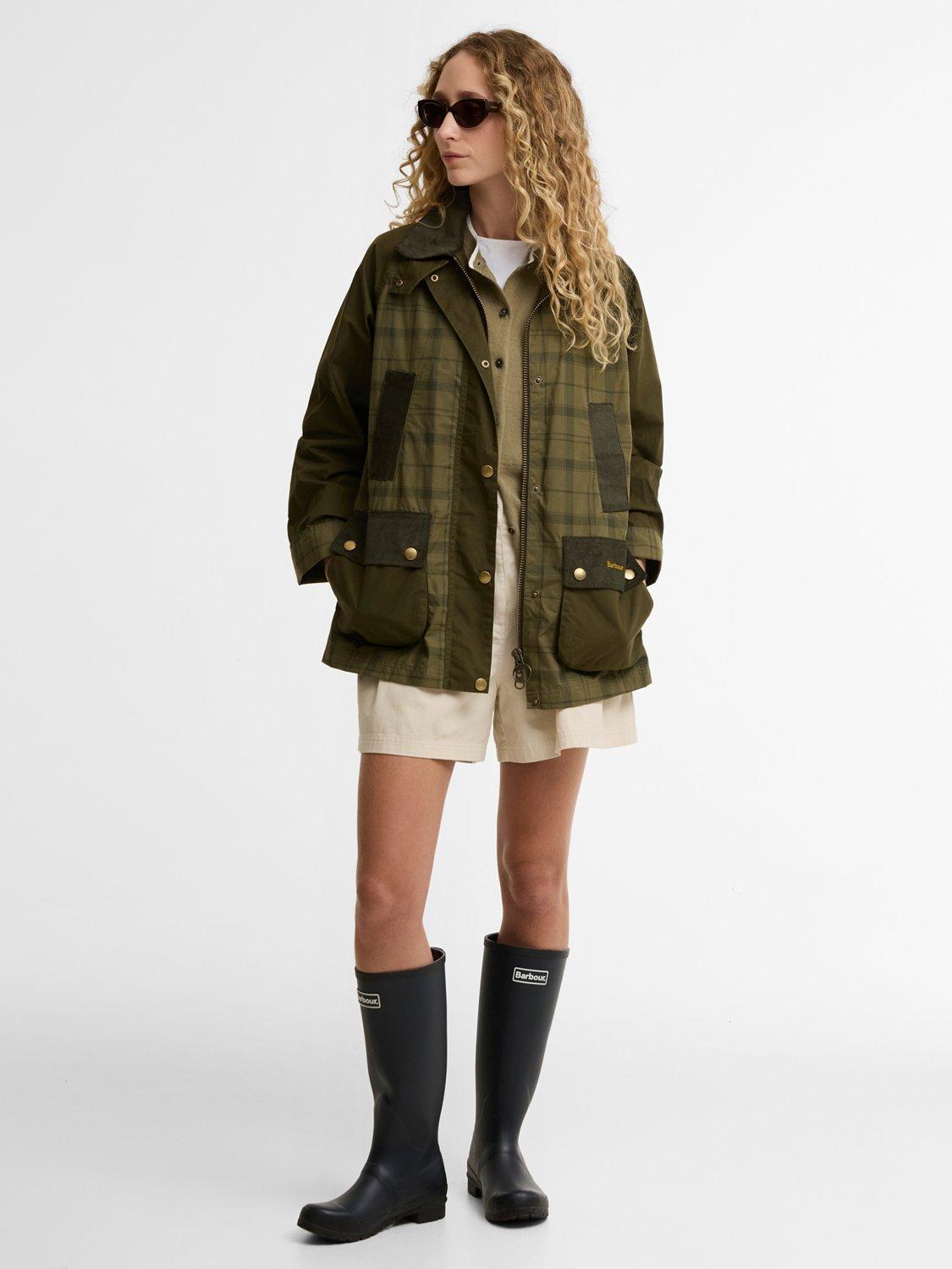 Barbour Icons Modern Beadnell Tartan Women's Casual Jacket Green/Multi UK 10