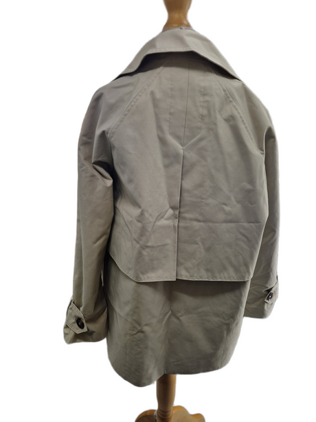 Barbour Maisy Double Breasted Showerproof Trench Coat - Mist/Tartan - UK 6