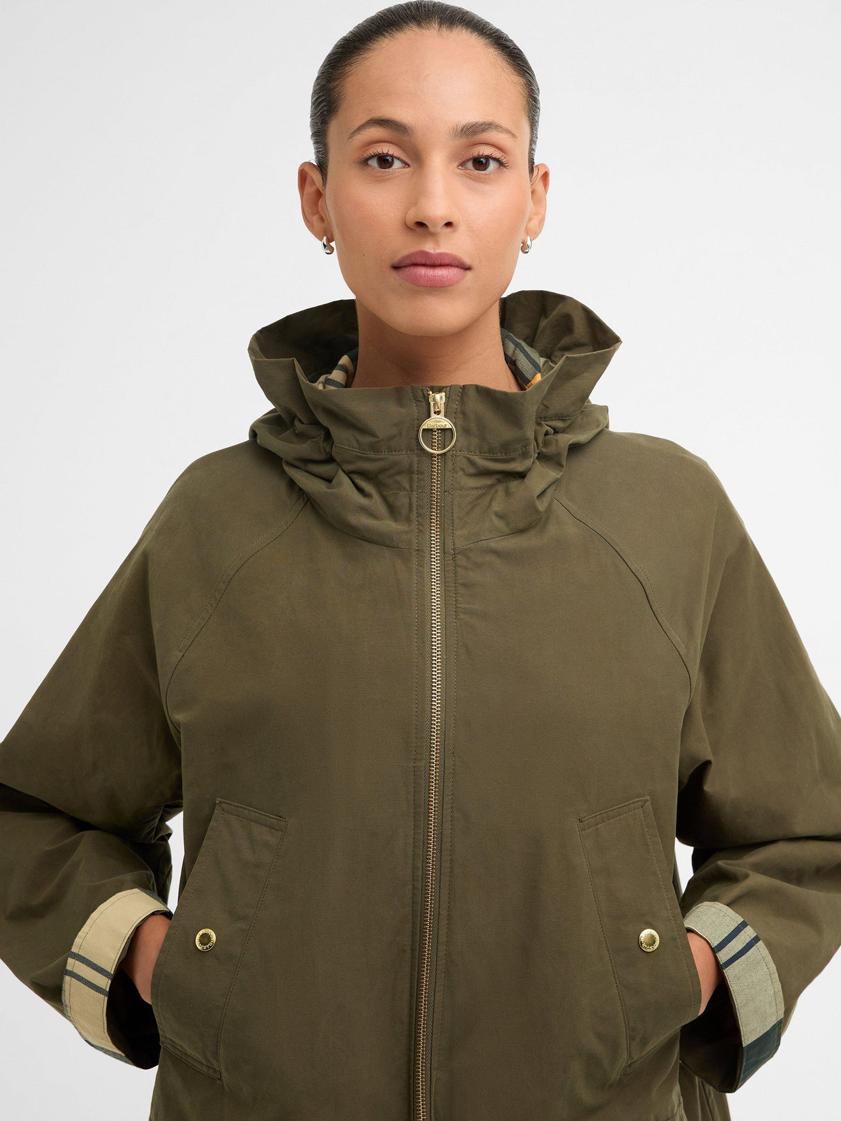 Barbour Middlemarch Showerproof Zipped Women's Casual Coat - Green UK 12