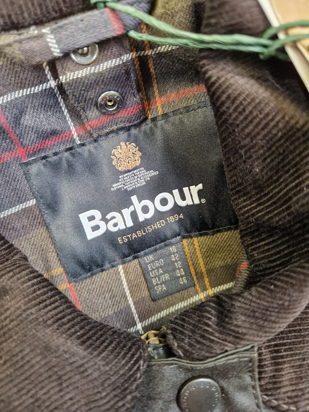Barbour Classic Beadnell Sylkoil Waxed Cotton Jacket - UK Size 16 - Olive