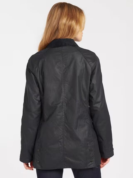Barbour Women's Beadnell Classic Mid Length Waxed Jacket - Navy - UK 14