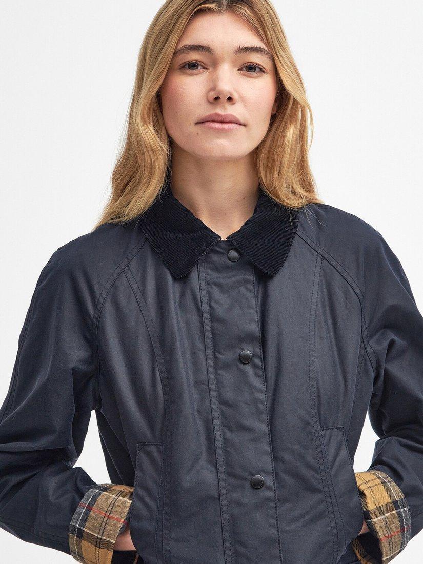 Barbour Beadnell Women's Classic Waxed Cotton Country Jacket Size 20 - Navy