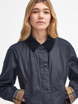 Barbour Beadnell Women's Classic Waxed Cotton Country Jacket Size 20 - Navy