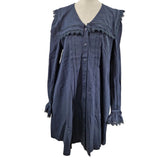 Barbour Tisbury LDR1019 Cotton Lace Collar A-Line Mini Dress - UK 10 - Navy