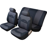Cosmos 14002 Front and Rear Universal Fit Car Seat Cover - Grey/Black