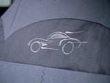 Cosmos 14002 Front and Rear Universal Fit Car Seat Cover - Grey/Black