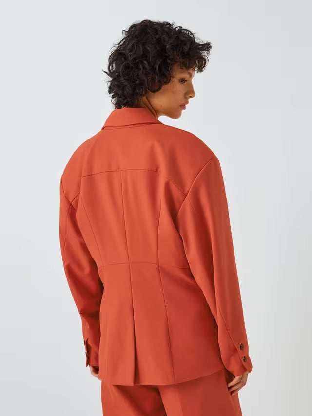 Equipment Women's Acinta Wool Blend Oversized Blazer - Chili Orange - Small