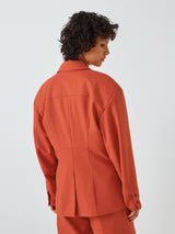 Equipment Women's Acinta Wool Blend Oversized Blazer - Chili Orange - Small