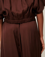 Sessun Women's Alfassa Night Tie Front Blouse Shirt - Brown/Moka - Medium