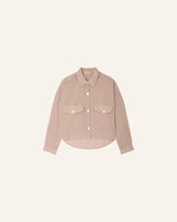 Sessun Balanca Cropped Patch Pockets Buttons Stripes Shirt - Rosasand - M