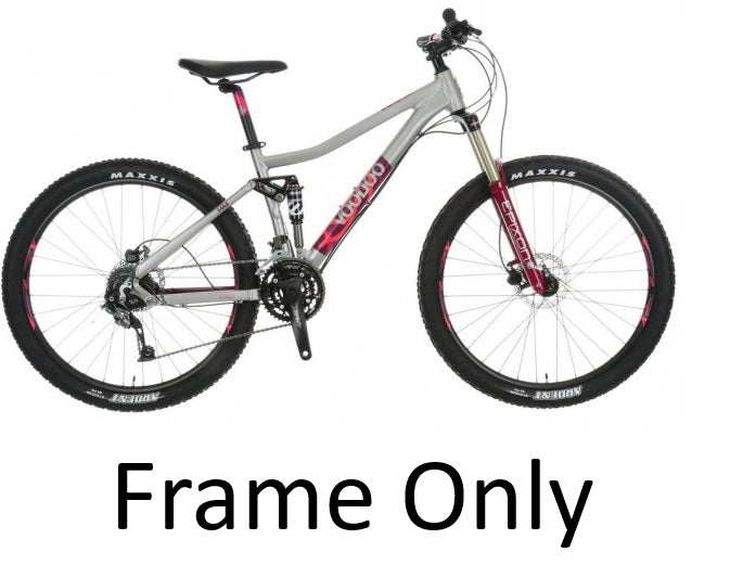 Voodoo Maji 2015 Women's MTB Full Suspension Bike Frame - Grey/Purple - 18''