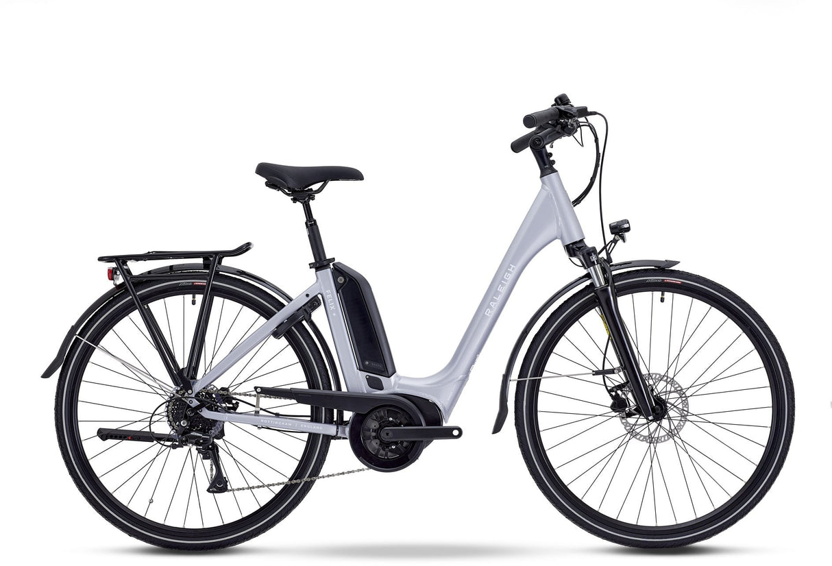Raleigh Felix+ Low Step‑Through Leisure City Hybrid E--Bike - Grey - 46cm