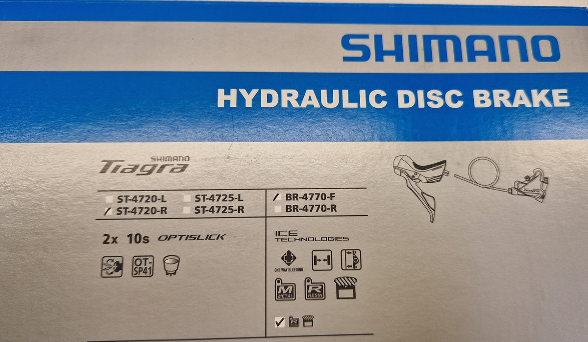 Shimano Tiagra ST-R4720 Right Shifter Front Disk Brake & Lever BR-4770 Black