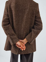 AND/OR Women's Single Button Regular Fit Herringbone Blazer - Brown Size 16