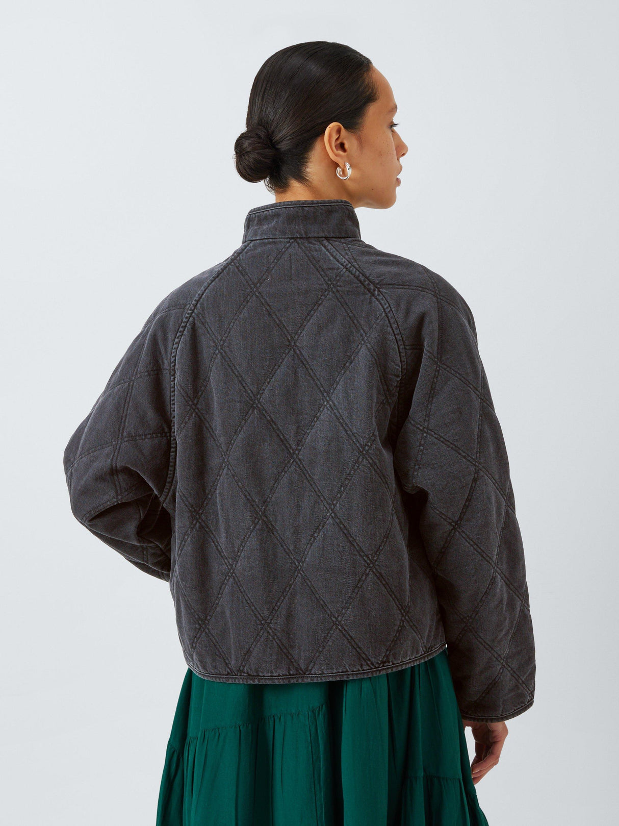 AND/OR Harley Women's Casual Quilted Regular Denim Jacket - Black UK 10
