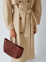 AND/OR Women's Hooded Longline Relaxed Fit Trench Coat - Natural - UK 20